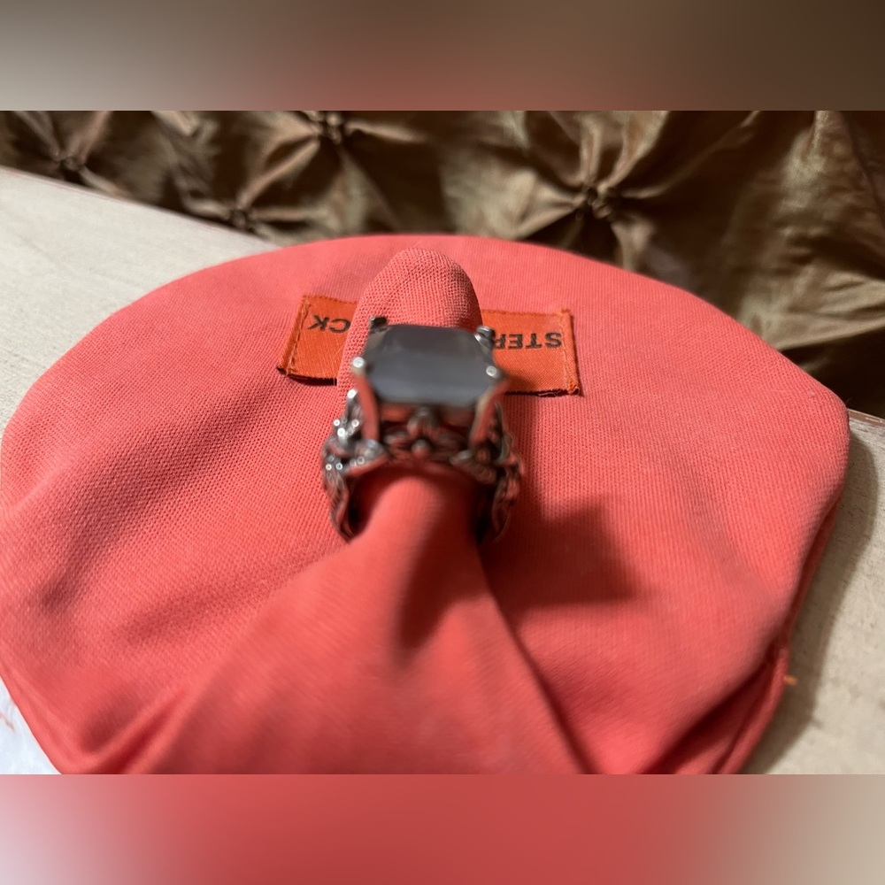 STEPHEN DWECK Carved Sterling Natural Agate Ring NWT 🩶 - Picture 6 of 14
